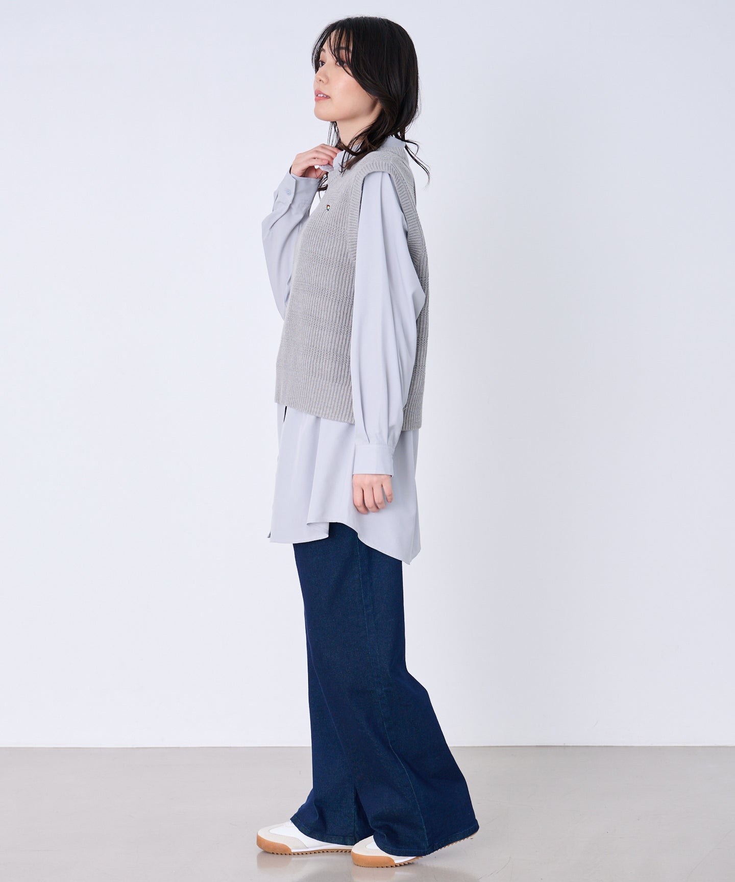 Arnold Palmer ニットベスト + シャツチュニック レイヤードセット